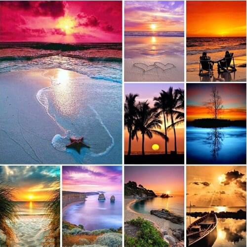 DIY Fashion Painting with Diamond landscape Embroidery Landscape Cross Stitch Full Drill Special Shape Rhinestone Hotel Decor