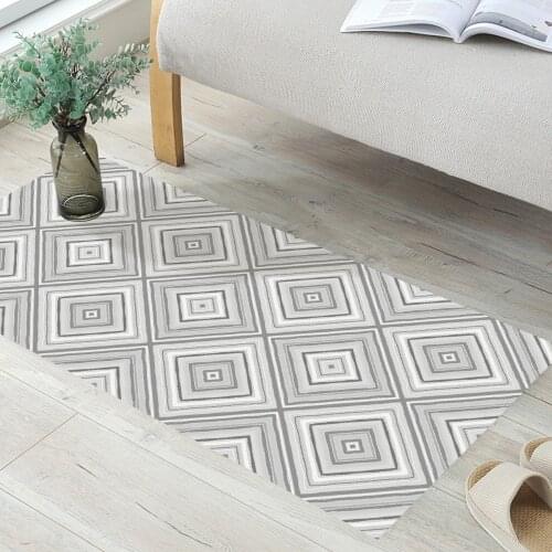 Geometric Square Decal 3D Floor Stickers Waterproof Wall Stickers Removable Anti-slip Mural Bathroom Bedroom Home Decor 60x120cm