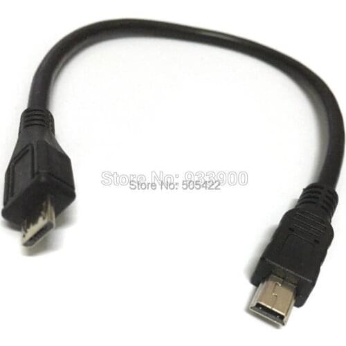 Micro USB 5 pin Male To Mini USB 5 Pin Male Adapter Converter Data Cable Cord