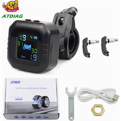 Motorcycle TPMS Tyre Pressure Monitoring System USB Solar Power Digital Auto Security Alarm Systems Motor Tire Pressure Warning