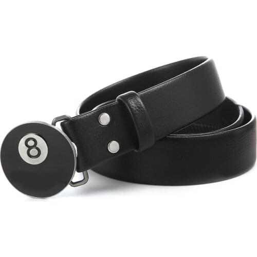 Mens belt zinc alloy number eight metal designer leather mens jeans PU belt