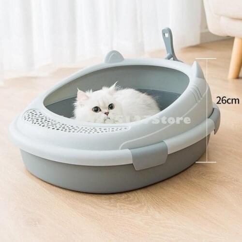 Cat Litter Pan Semi Closed Extra Large Anti Splash Deodorant Cat Toilet Litter Pan Small Sand Pan Cat Supplies