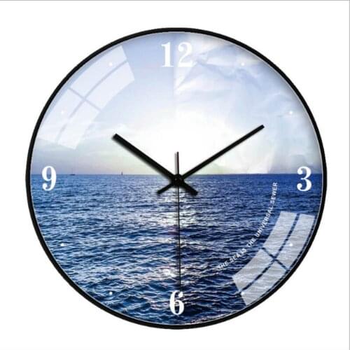 New 3D Wall Clock Sea And Sunset Series HD Wall Clock Modern Design Silent Movement Wall Clock Large Size Home Decoration