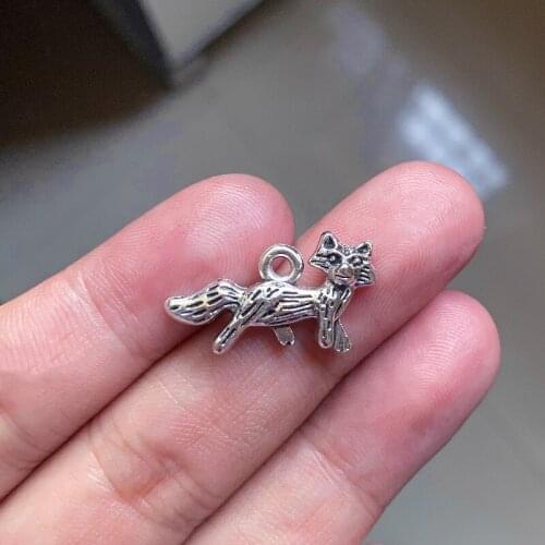 30pcs NEW Fox Pendant Accessories ,Tibetan Silver Color For DIY Handmade Women Findings Charms Jewelry Making Supplies 2021