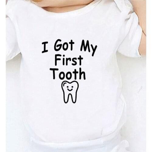 Clothing for Babies I Got My First Tooth Printed Children Jumpsuits Kids' Things Newborn Baby Winter Clothes Boy Girl Infant