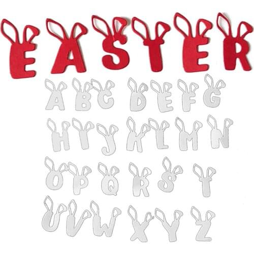 Easter Bunny Ear Alphabet Metal Cutting Dies Stencil Scrapbooking DIY Album Stamp Paper Card Embossing Decor Craft New for 2021