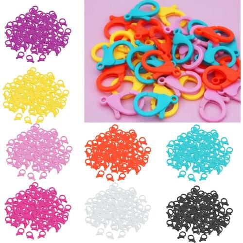 100x 25x50mm Plastic Buckle Snap Hook Lobster Clasp DIY Keychain Bag Keyring