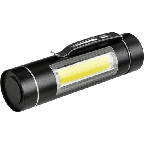 Practical Portable powerful Mini COB LED Flashlight 14500/AA Torch Working Pocket Pen Lamp Energy Saving With Tail Clip