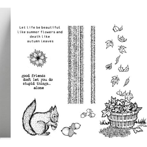 AZSG Cute Squirrel Clear Stamps For DIY Scrapbooking/Card Making/Album Decorative Silicone Stamp Crafts