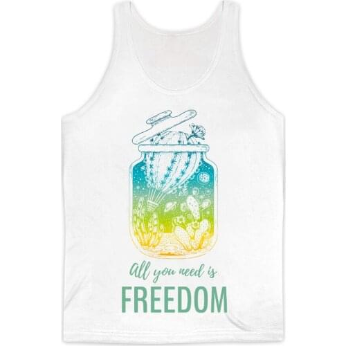 REAL American SIZE All you Need is Freedom Sublimation Print Tank Top