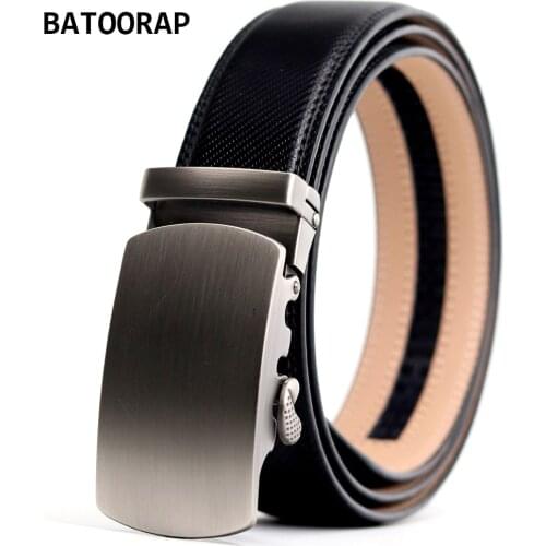 Mens Belt Leather Auto Buckle Cowhide Jeans Wasit Belts Male Black Luxury Ratchet Trouser Belt Fashion Styles 3.5 CM Width