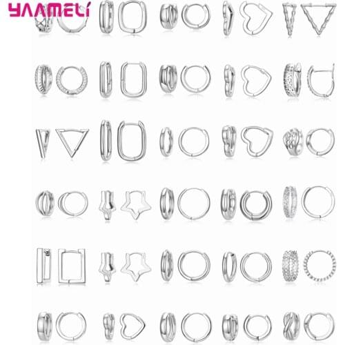 Retro 925 Sterling Silver Hoop Earrings For Women Girls Anniversary Gift Fashion Jewelry 2021 Trend Wholesale