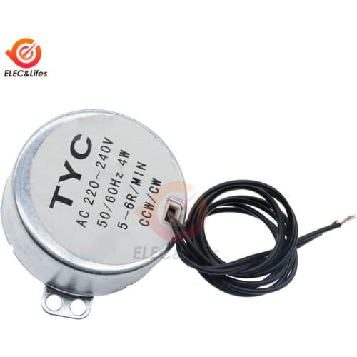 AC 12V AC 220-240V 50/60Hz Synchronous Motor TYC-50 5-6RPM/min Robust Torque CW/CCW motor