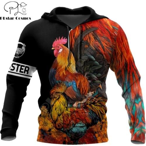 Autumn Hoodies Animal Rooster Beautiful 3D Printed Mens Sweatshirt Unisex Streetwear Pullover Casual Jacket Tracksuits KJ0175