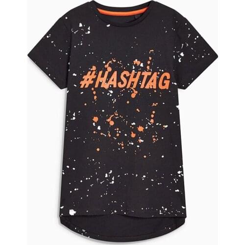 Little Maven New Summer Kids Clothing Short O-neck Black Letters Printed Knitted Cotton Quality Big Boys Casual 4T-10T Tshirts