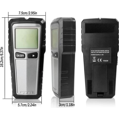 LCD HD Display Metal Detector Find Metal Wood Studs AC Voltage Live Wire Detect Wall Scanner Electric Box Finder Wall Detector