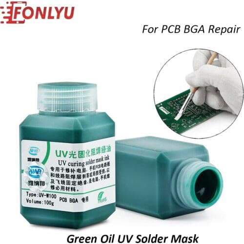 100g Green Oil UV Solder Mask Prevent Corrosive Arcing Paste Flux For PCB Motherboard Circuit Board Solder Protective Paint