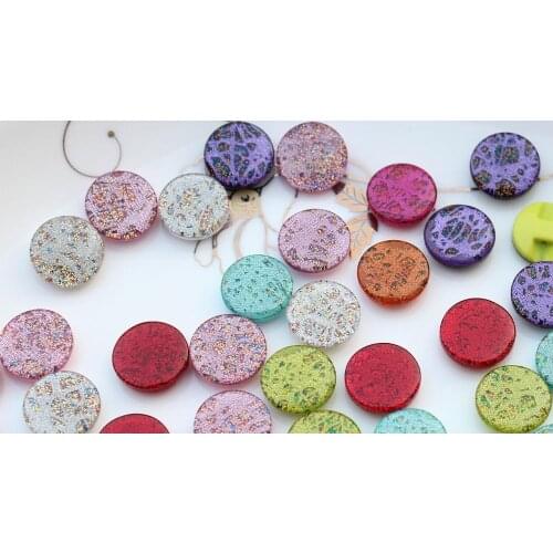 100pcs resin shiny glitter resin flat shank back Buttons sewing craft diy buttons cabochon beads 14mm