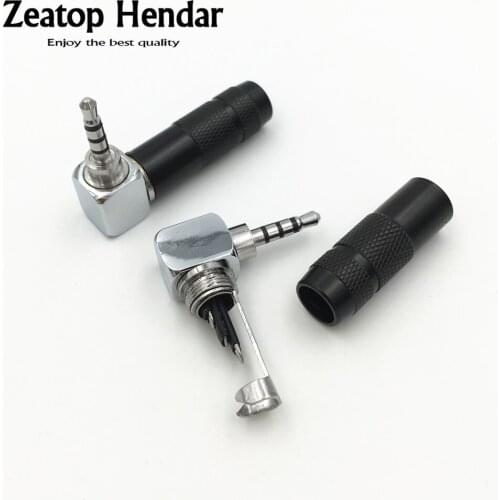 2Pcs New 2.5mm 4Pole Male Headphone Jack Right Angle 90 Degree L Shape DIY Solder Plug Mini Connector