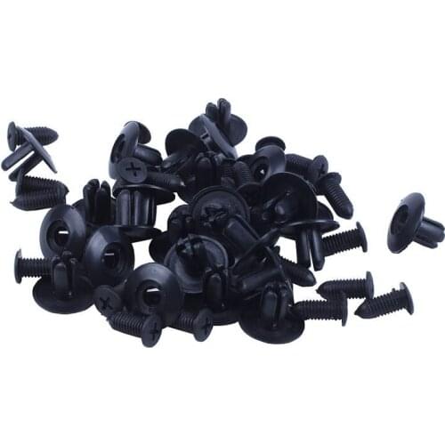 25 Pcs Plastic Push in Bumper Fender Door Rivets Clip 8mm Hole Black