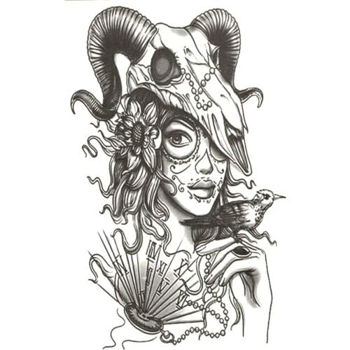 5pcs Masquerade Waterproof Temporary Tattoos Sticker Ngau Tau mask harajuku fake tattoo sleeve tatoo body feminino tatuajes