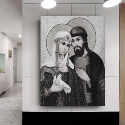 5d diamond painting full square round drill Sts. Peter and Fevronia off Murom mosaic diamond embroidery cross stitch A1780