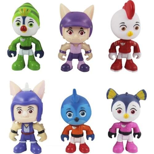 6pcs/lot Top Wing Brinquedos 7cm PVC Cartoon Model Top Wing Figure Anime Baby Toys For Kids