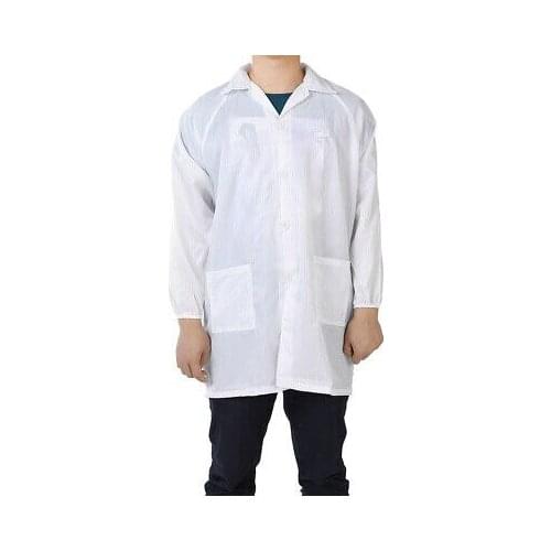 Anti Static Overalls Unisex ESD Lab Coat Button Up XXL White