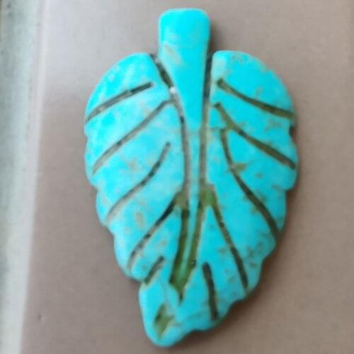 Free Shipping Women Fashion Jewelry Howlite Leaf Pendant Bead C9973