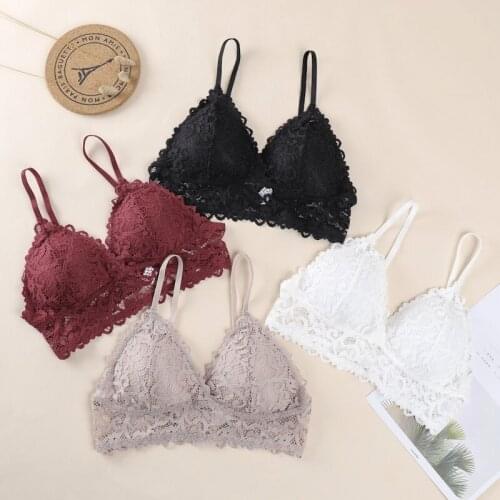 Women Hollow Out Lace Bralette Bras Sexy Beauty Back Seamless Tube Tops Girls Gathered Bras Underwear 2021