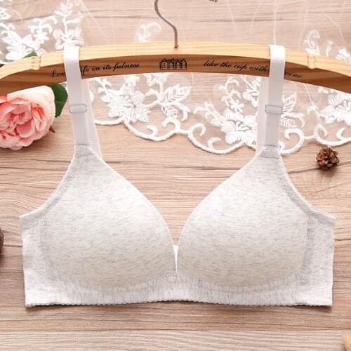 Pure cotton thin girls bra without steel ring underwear sexy gathered adjustment comfortable student bra 12-16Y Youth Breast Bra