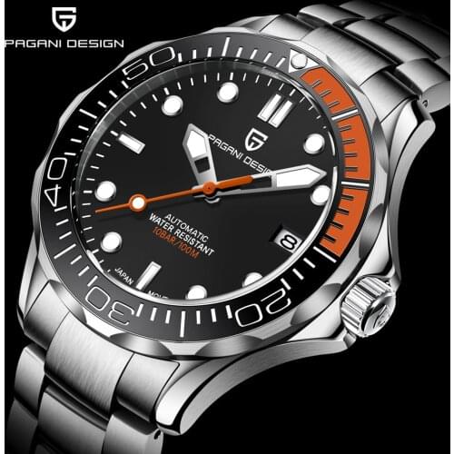 PAGANI DESIGN 007 NH35 Ceramic Bezel Sapphire Watch Stainless Steel Mechanical Diving Watch men Waterproof Luxury Men watch+Box