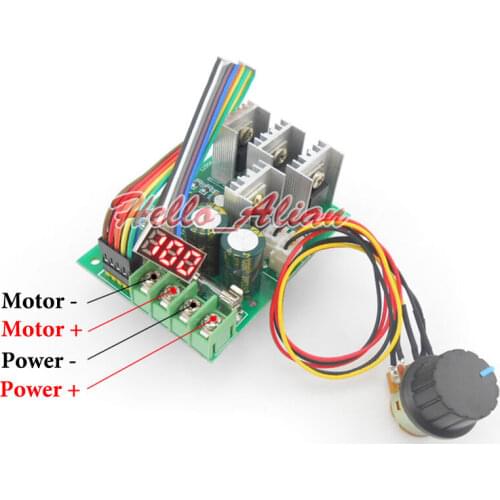 Digital LED DC 6-60V 12V 24V 36V 48V 30A PWM DC Brush Motor Speed Controller Regulator Potentiometer Tape Switch
