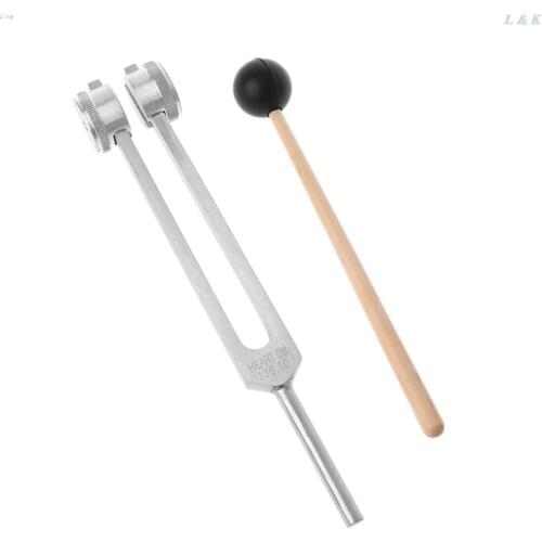 OM 136.1Hz Aluminium Alloy Tuning Fork Chakra Hammer Ball Diagnostic Healing Tool for Eliminating Stress L29K