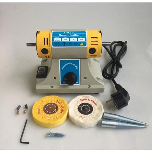 350W Electric Grinder Polishing Machine Kit Adjustable Speed Polisher Sanding Jewelry Dental Motor Lathe Bench Mini Burnishing