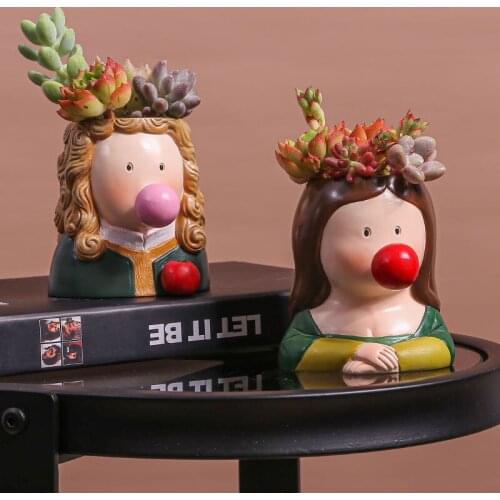 Succulenten Flower Planter Plant Bonsai Pot Nordic Style Celebrity Human Head Pots For Flowers Home Garden Decoration Flowerpot