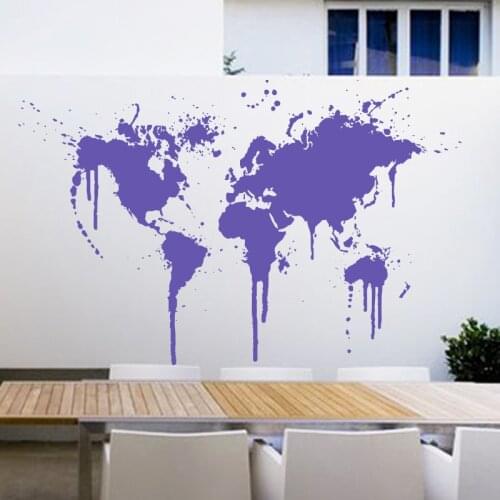 Art decor New Design Spray Paint World Map Wall decal XL Creative Wall sticker Vinyl Cheap removable home decor wall papers WL25