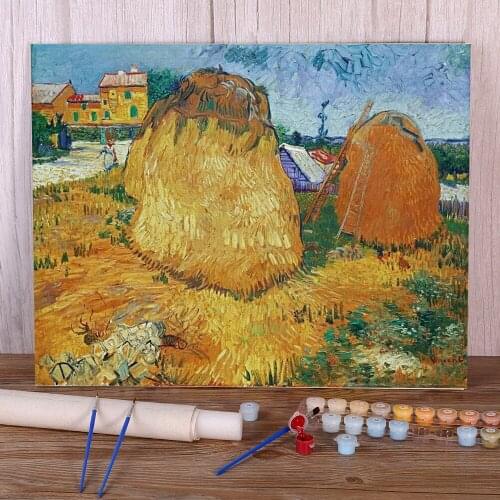 Landscape Van Gogh Painting By Numbers Set Oil Paints 40*50 Paiting By Numbers Wall Decoration For Wholesale