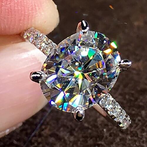 18K AU750 White Gold Women Wedding Anniversary Engagement Party Ring 1 2 3 4 5 Carat Oval Moissanite Diamond Ring Classic Trendy