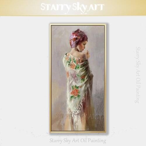Beautiful Wall Art Pure Hand-painted High Quality Beautiful Lady Back Oil Painting on Canvas Beautiful Lady Figure Oil Painting