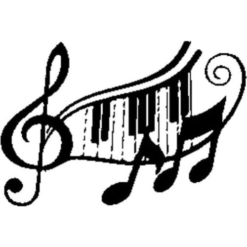 Creative Music Rock Piano Symbol Fashion Car Stickers Art Stickers Pvc Decals Suitable for Various Models Black/white, 18cm*12cm