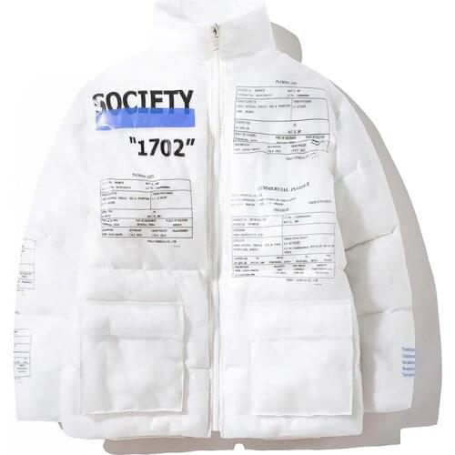 Hollow Out Warm Winter Jacket Mens Fashion Design bright Bomber Cotton Parka Outerwear New Streetwear Loose Zipper Jackets Coat