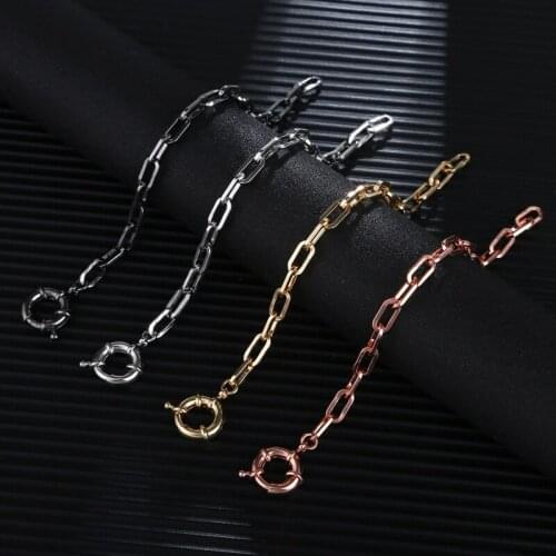 Fashionable personalized sailor buckle bracelet simple elegant womens steel hollow chain 18K Gold Plated bracelet for women