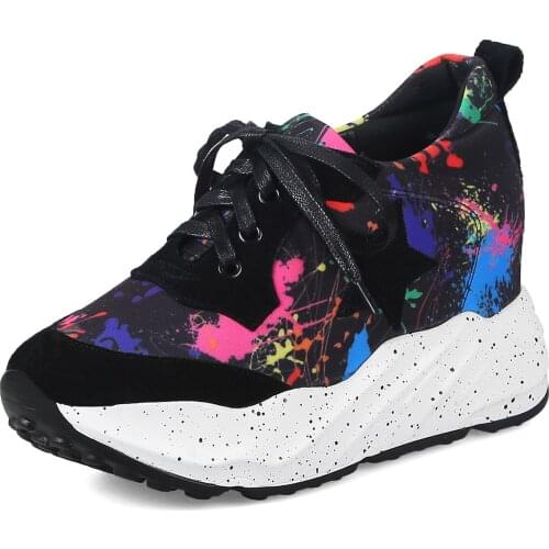 The spring of 2018 the new leisure comfortable thick bottom round head with recreational leather shoes 18329