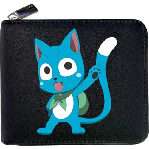 New Arrival Anime Japanese Cartoon Fairy Tail Natsu Wallet PU Leather Short Purse With Card Holder