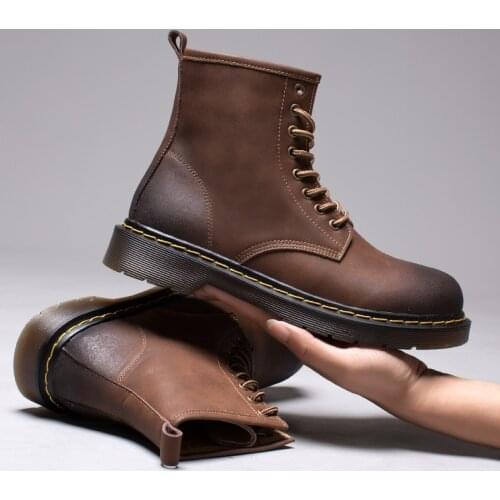 Autumn and Winter Fashion Mens Motorcycles Boots Hot Sale Locomotive Mens Knight Boots Solid Lace Up Mens Winter Boots