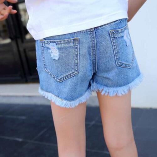 Retail!Summer bull-puncher knickers Children sand wash denim shorts of the girls Childrens hot pants
