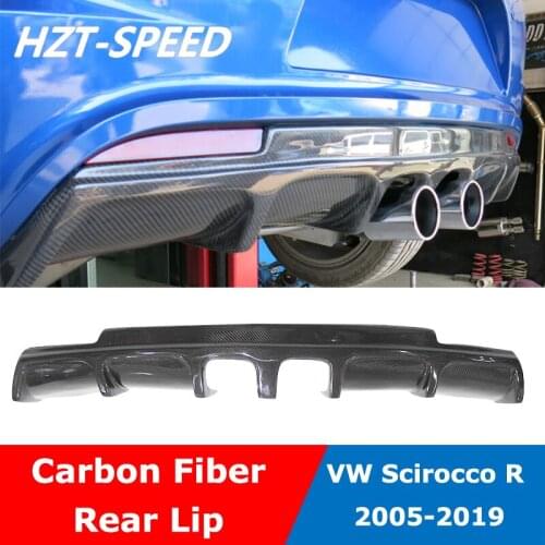 Scirocco R Carbon Fiber Middle Out Rear Bumper Diffuser Chin Lip For VW Scirocco R 2009-2017