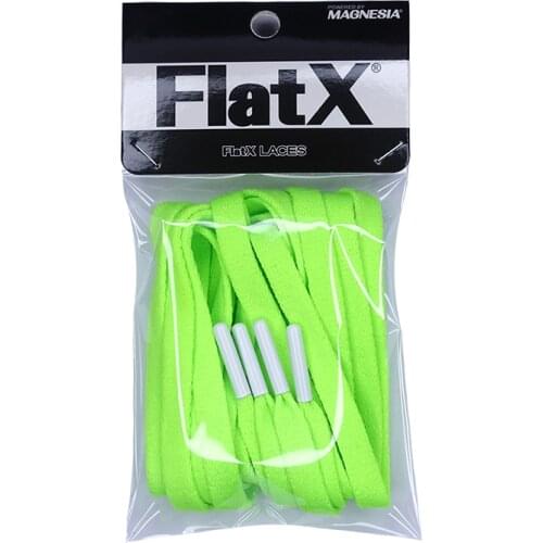 FlatX 8mm NeonGreen/White Color Metal Tips Shoelaces High Quality Professional Sneaker Laces Shoelace Lacet