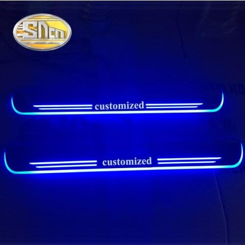 SNCN 2PCS Car LED Door Sill For Peugeot 308CC 2008 - 2015 Ultra-thin Acrylic Dynamic LED Welcome Light Scuff Plate Pedal